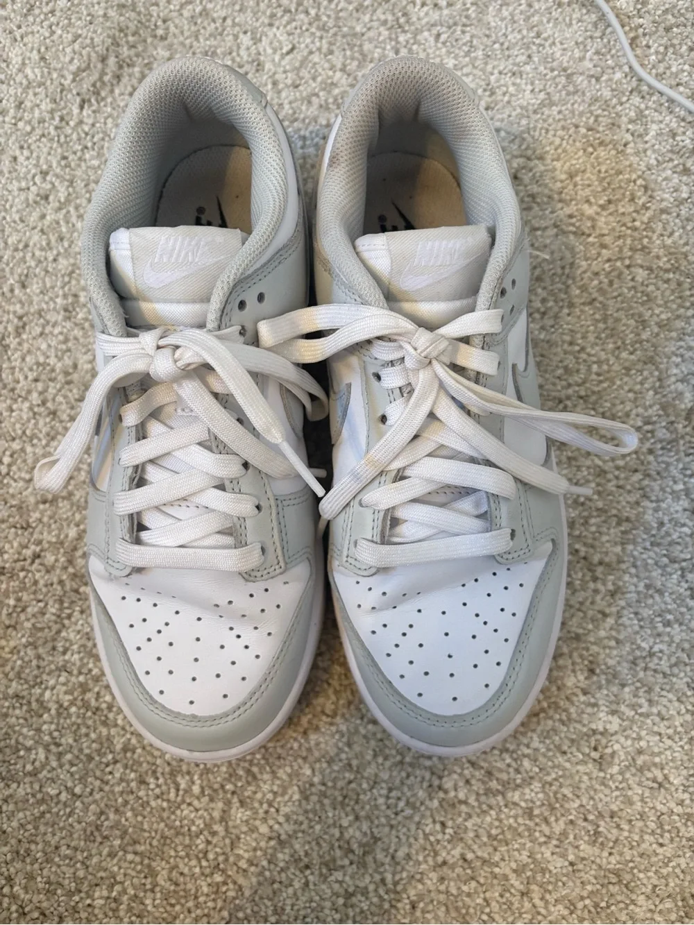 Nike White and Light Gray Low-Top Sneakers - Neutral Colorway